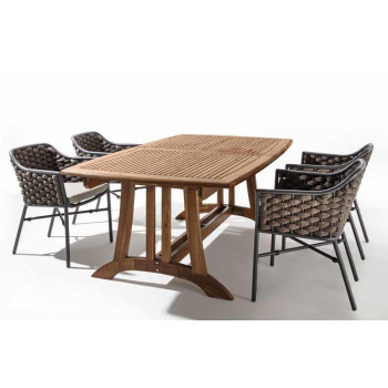 Mesa AMALFI 180/240x110 + 4 SILLAS NICE