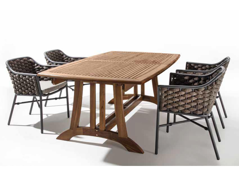 Mesa AMALFI 180/240x110 + 4 SILLAS NICE