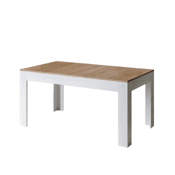 Mesa Bibi - Mesa extensible 90x160/220 cm Bibi Mix Espátula Tapa blanca - Base Espátula Antracita