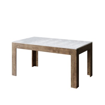 Mesa Bibi - Mesa extensible 90x160/220 cm Bibi Mix Espátula Tapa blanca - Base Espátula Antracita