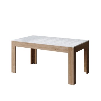 Mesa Bibi - Mesa extensible 90x160/220 cm Bibi Mix Espátula Tapa blanca - Base Espátula Antracita