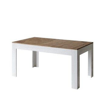 Mesa Bibi - Mesa extensible 90x160/220 cm Bibi Mix Espátula Tapa blanca - Base Espátula Antracita