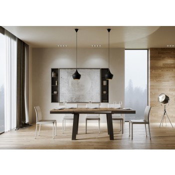 Mesa Bridge Evolution - Mesa extensible 90x120/224 cm Bridge Evolution Fresno Blanco con estructura Antracita