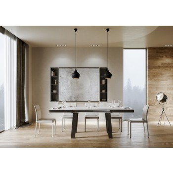 Mesa Bridge Evolution - Mesa extensible 90x120/380 cm Bridge Evolution Estructura Fresno Blanco Antracita