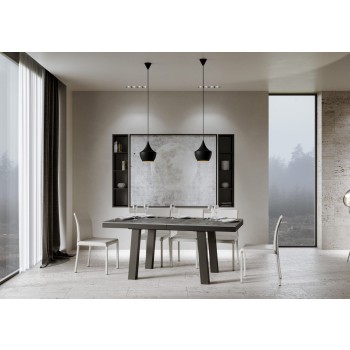 Mesa Bridge Evolution - Mesa extensible 90x160/420 cm Bridge Evolution Fresno Blanco con estructura Antracita