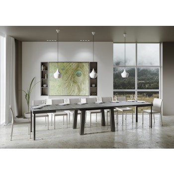 Mesa Bridge Evolution - Mesa extensible 90x160/420 cm Bridge Evolution Fresno Blanco con estructura Antracita