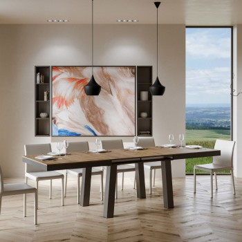 Mesa Bridge Evolution - Mesa extensible 90x180/284 cm Bridge Evolution Estructura Fresno Blanco Antracita