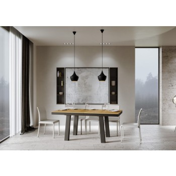 Mesa Bridge Evolution - Mesa extensible 90x180/284 cm Bridge Evolution Estructura Fresno Blanco Antracita