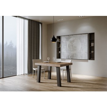 Mesa Bridge - Mesa extensible 90x120/224 cm Bridge Blanco Fresno Estructura Antracita