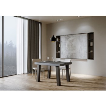 Mesa Bridge - Mesa extensible 90x120/224 cm Bridge Blanco Fresno Estructura Antracita