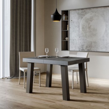 Mesa Bridge - Mesa extensible 90x120/224 cm Bridge Blanco Fresno Estructura Antracita