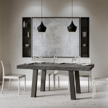 Mesa Bridge - Mesa extensible 90x160/264 cm Bridge Blanco Fresno Estructura Antracita