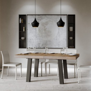 Mesa Bridge - Mesa extensible 90x160/264 cm Bridge Blanco Fresno Estructura Antracita