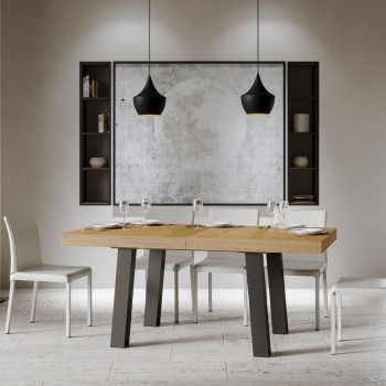 Mesa Bridge - Mesa extensible 90x160/264 cm Bridge Blanco Fresno Estructura Antracita