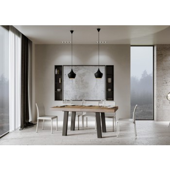 Mesa Bridge - Mesa extensible 90x160/420 cm Bridge Blanco Fresno Estructura Antracita