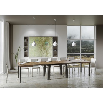 Mesa Bridge - Mesa extensible 90x160/420 cm Bridge Blanco Fresno Estructura Antracita