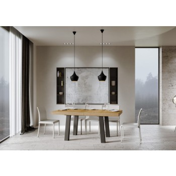 Mesa Bridge - Mesa extensible 90x160/420 cm Bridge Blanco Fresno Estructura Antracita