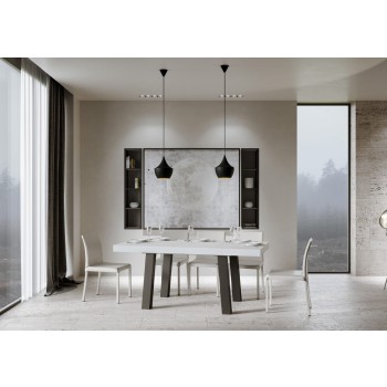 Mesa Bridge - Mesa extensible 90x180/284 cm Bridge Blanco Fresno Estructura Antracita