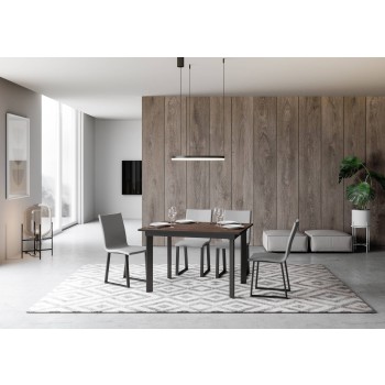 Mesa Cumar - Mesa Extensible 90x120/180 cm Cumar Blanco Fresno Estructura Antracita