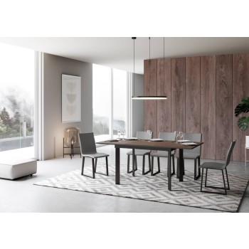 Mesa Cumar - Mesa Extensible 90x120/180 cm Cumar Blanco Fresno Estructura Antracita