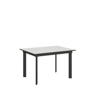 Mesa Cumar - Mesa Extensible 90x120/180 cm Cumar Blanco Fresno Estructura Antracita