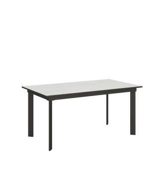 Mesa Cumar - Mesa Extensible 90x160/220 cm Cumar Blanco Fresno Estructura Antracita