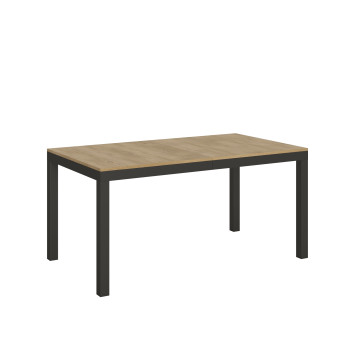 Mesa Everyday Evolution con patas y estructura antracita D.90 - Mesa extensible 90x160/264 cm Everyday Evolution Fresno Blanco con patas y estructura antracita