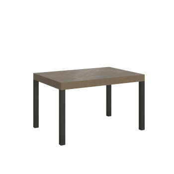 Mesa Everyday con patas antracita D.80 - Mesa extensible 80x120/204 cm Everyday Fresno Blanco con patas antracita