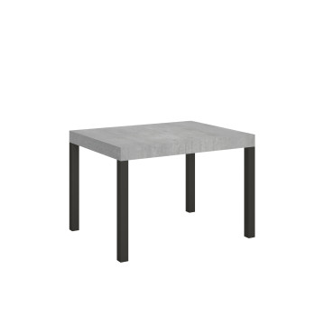 Mesa Everyday con patas antracita D.80 - Mesa extensible 80x120/204 cm Everyday Fresno Blanco con patas antracita