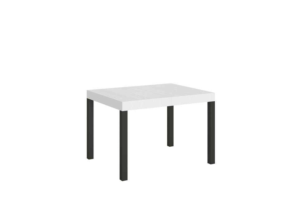 Mesa Everyday con patas antracita D.80 - Mesa extensible 80x120/204 cm Everyday Fresno Blanco con patas antracita