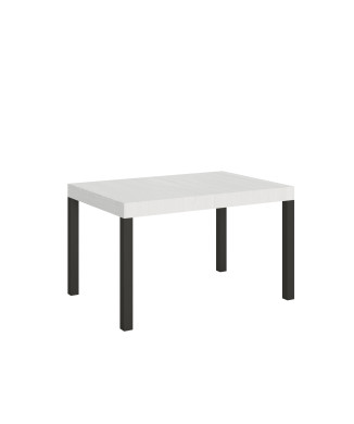 Mesa Everyday con patas antracita D.80 - Mesa extensible 80x140/224 cm Everyday Fresno Blanco con patas antracita