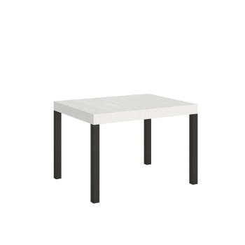 Mesa Everyday con patas antracita D.90 - Mesa extensible 70x110/194 cm Everyday Fresno Blanco con patas antracita