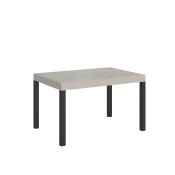 Mesa Everyday con patas antracita D.90 - Mesa extensible 90X140/244 cm Everyday Fresno Blanco con patas antracita