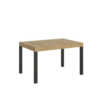 Mesa Everyday con patas antracita D.90 - Mesa extensible 90X140/244 cm Everyday Fresno Blanco con patas antracita