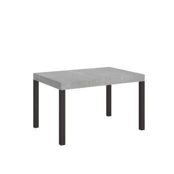 Mesa Everyday con patas antracita D.90 - Mesa extensible 90X140/244 cm Everyday Fresno Blanco con patas antracita