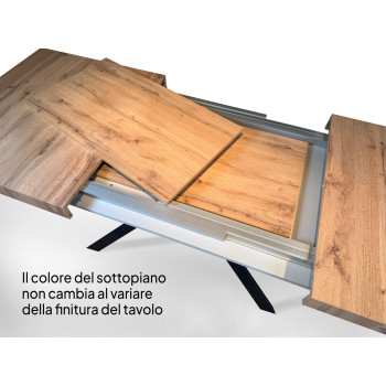 Mesa Everyday con patas antracita D.90 - Mesa extensible 90x160/264 cm Everyday Fresno Blanco con patas antracita