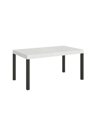 Mesa Everyday con patas antracita D.90 - Mesa extensible 90x160/264 cm Everyday Fresno Blanco con patas antracita