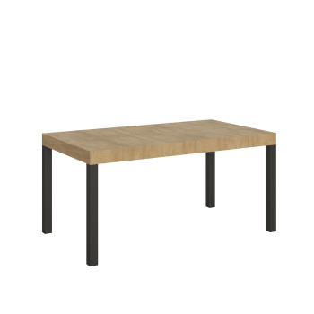 Mesa Everyday con patas antracita D.90 - Mesa extensible 90x160/420 cm Everyday Fresno Blanco con patas antracita