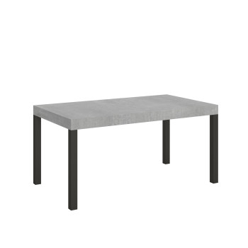 Mesa Everyday con patas antracita D.90 - Mesa extensible 90x160/420 cm Everyday Fresno Blanco con patas antracita