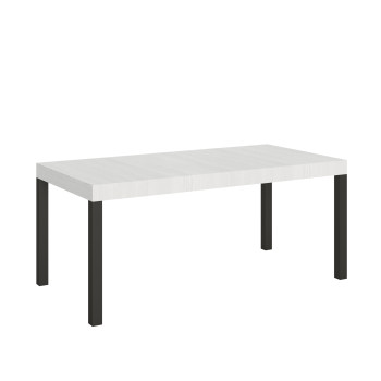 Mesa Everyday con patas antracita D.90 - Mesa extensible 90x180/284 cm Everyday Fresno Blanco con patas antracita