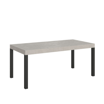 Mesa Everyday con patas antracita D.90 - Mesa extensible 90x180/440 cm Everyday Fresno Blanco con patas antracita