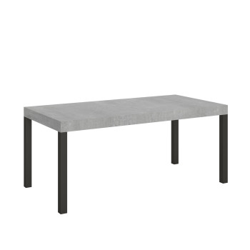 Mesa Everyday con patas antracita D.90 - Mesa extensible 90x200/460 cm Everyday Fresno Blanco con patas antracita
