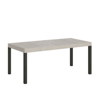 Mesa Everyday Premium con patas antracita D.90 - Mesa extensible 90x90/246 cm Everyday Premium Fresno Blanco con patas antracita