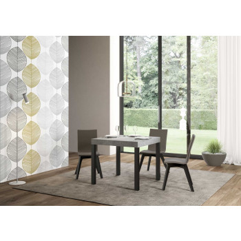 Mesa Everyday Premium con patas antracita D.90 - Mesa extensible 90x90/246 cm Everyday Premium Fresno Blanco con patas antracita