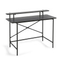 Mesa Galatia de melamina negra con patas de metal pintado negro 120 x 60 cm