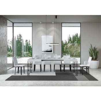 Mesa Ghibli - Mesa extensible 90x120/224 cm Ghibli Estructura de fresno blanco antracita