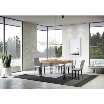 Mesa Ghibli - Mesa extensible 90x120/224 cm Ghibli Estructura de fresno blanco antracita