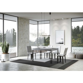 Mesa Ghibli - Mesa extensible 90x120/224 cm Ghibli Estructura de fresno blanco antracita