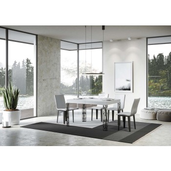 Mesa Ghibli - Mesa extensible 90x140/244 cm Ghibli Estructura de fresno blanco antracita