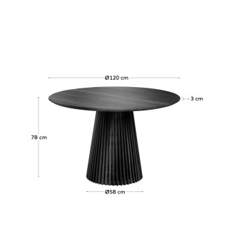 Mesa Jeanette Ø 120 cm negra